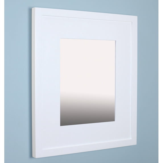 11x14 Portrait Contemporary White Mirrored Medicine Cabinet by Fox Hollow Furnishings