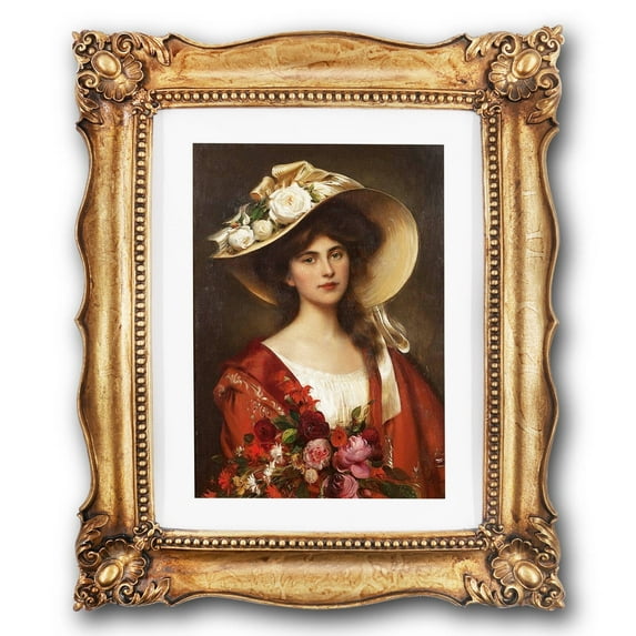 11x14 Poster Frame Baroque Picture Frames 11 x 14 with Mat for 8x10, Bronze Photo Frames for Wall Decor