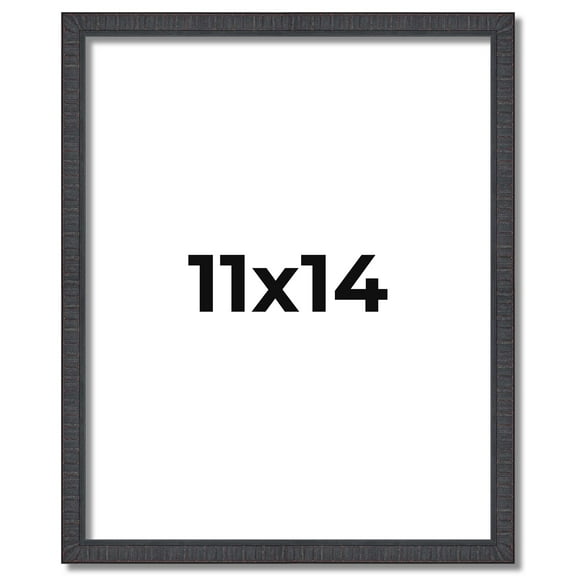 11x14 Rustic Brown Real Wood Picture Frame Width 0.75 inches | Interior Frame Depth 0.5 inches |