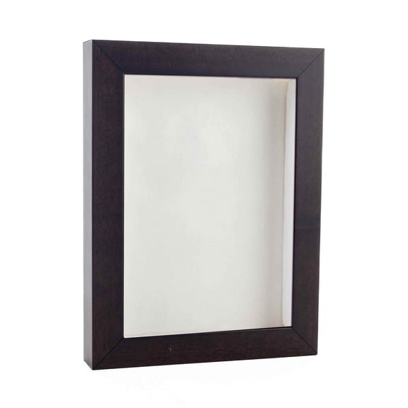 11x14 Shadow Box Frame Brown Walnut Wood | With a 3/4" Usable Display Depth | Includes a White Real