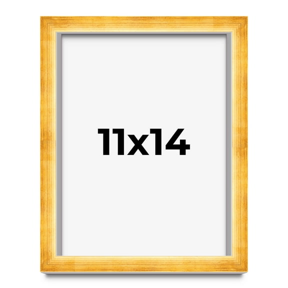 11x14 Shadow Box Frame Gold | 1.625 Inches Deep Real Wood Traditional Shadowbox Display Frame | UV