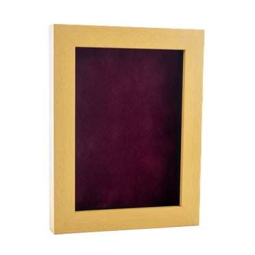 11x14 Shadow Box Frame Natural Wood | With a 3/4" Usable Display Depth | Includes a Dark Berry Real