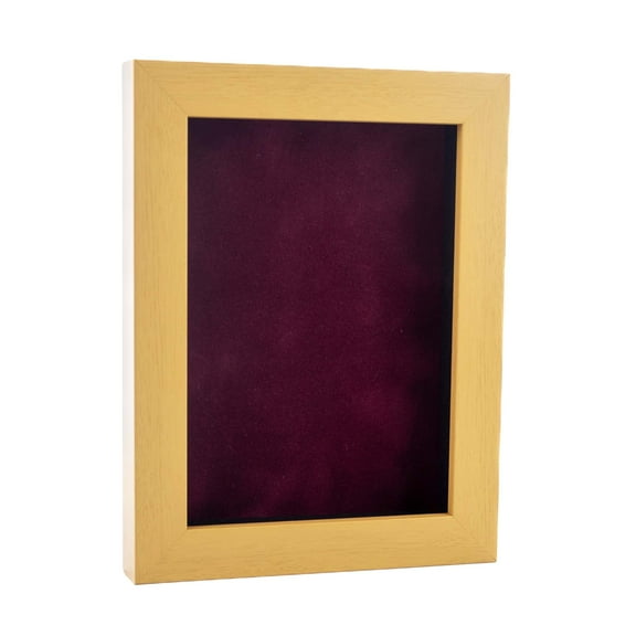 11x14 Shadow Box Frame Natural Wood | With a 3/4" Usable Display Depth | Includes a Dark Berry Real
