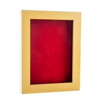 11x14 Shadow Box Frame Natural Wood | With a 3/4" Usable Display Depth | Includes a Red Real Suede