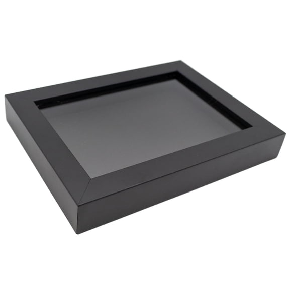 11x14 Shadow Box Frame Painted Black Real Wood with a Black Acid-Free Backing | 3/4" of Usuable