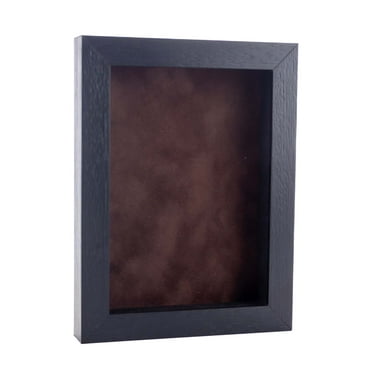 11x14 Shadow Box Frame Textured Black Wood | With a 3/4" Usable Display Depth | Includes a Brown