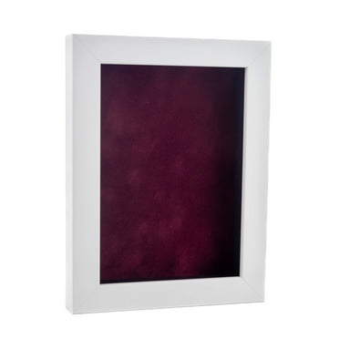 11x14 Shadow Box Frame White Wood | With a 3/4" Usable Display Depth | Includes a Dark Berry Real