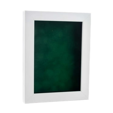 11x14 Shadow Box Frame White Wood | With a 3/4" Usable Display Depth | Includes a Forest Green Real