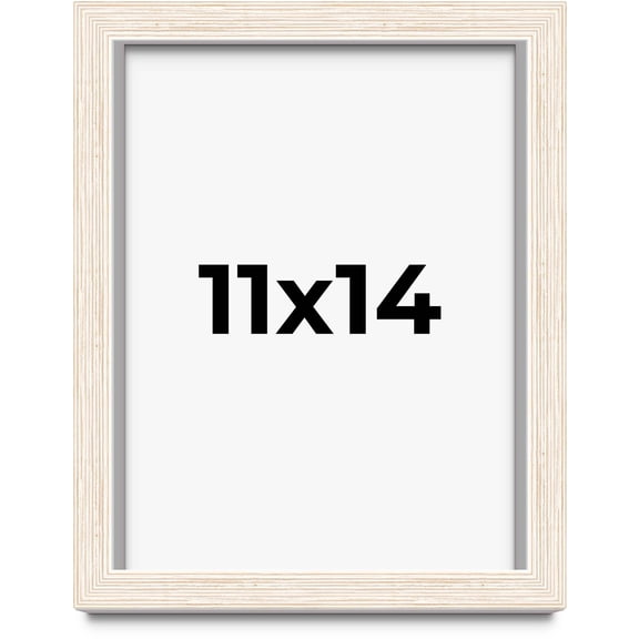 11x14 Shadow Box White Rustic Wood Shadow Box with White Acid-Free Backing, UV Acrylic & Hanging