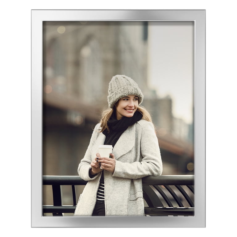 11x14 Solid Wood Picture Frame - Silver - Walmart.com