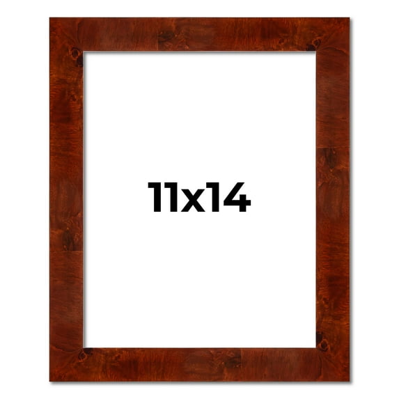 11x14 Walnut Brown Veneer Real Wood Picture Frame Width 1.75 inches | Interior Frame Depth 0.5
