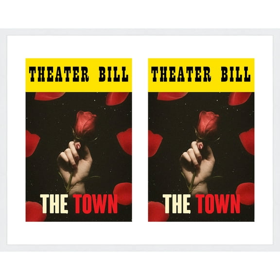 11x14 White Playbill Frame with White Mat with 2 Openings to Display 2 Playbills - with UV Acrylic,