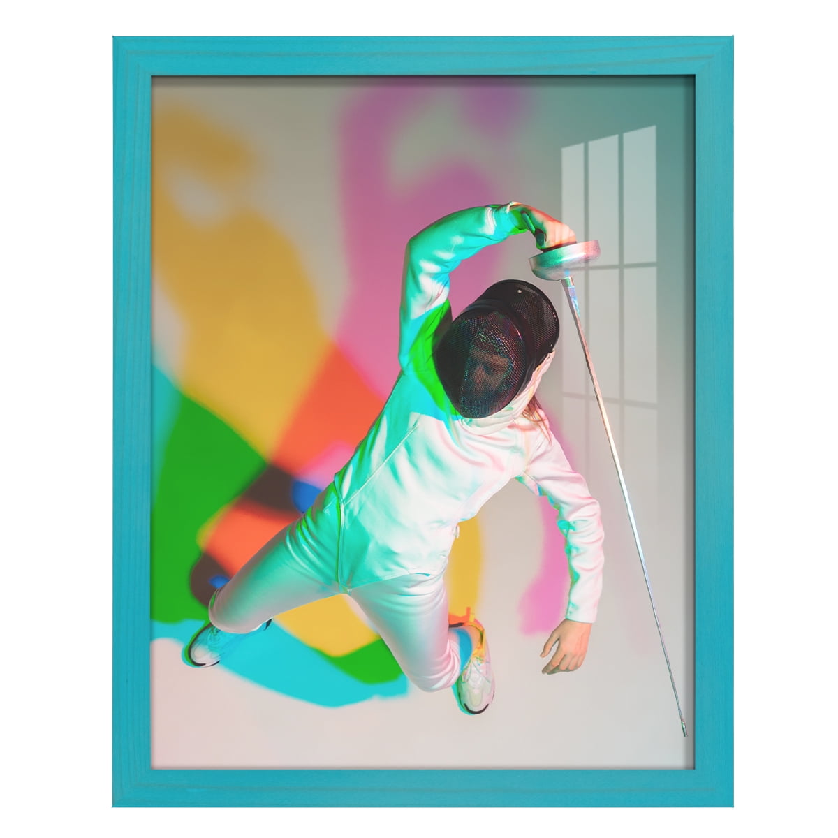 11x14 Wood Grain Picture Frame - Cyan