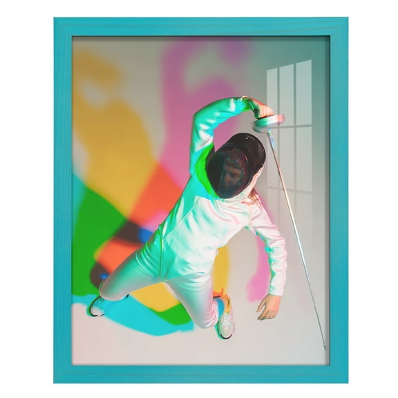 11x14 Wood Grain Picture Frame - Cyan