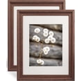 thumbnail image 1 of 11x14 Wooden Picture Frames,Display Photos 8x10 with Mat or 11x14 Without Mat,UV Protection Acrylic,Wall or Tabletop Display,Rustic Brown Set of 2, 1 of 7