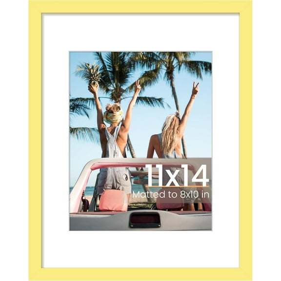 11x14 picture frame to display an 8x10 picture with mat or an 11x14 picture without mat, ready to hang on the wall