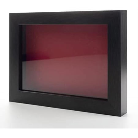 11x14 wood box display frame with red acid-free backing uv & hanging hardware - with 3/4" usable depth - great magazine display frame box