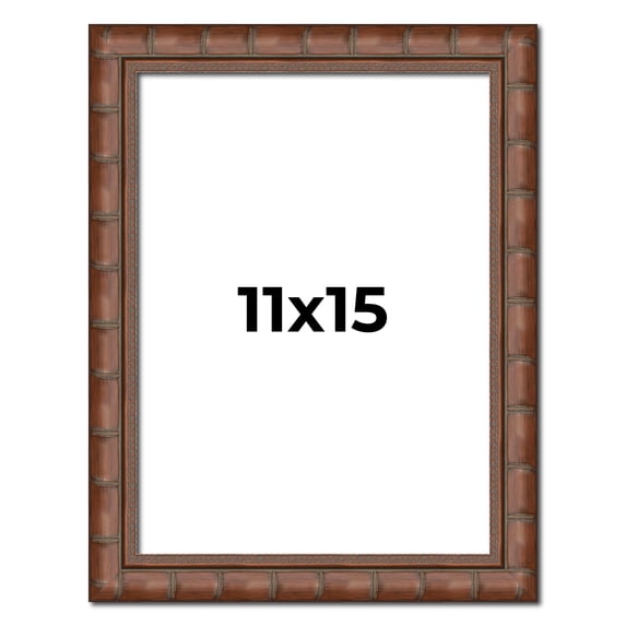 11x15 Dark Brown Bamboo Real Wood Picture Frame Width 1.5 inches | Interior Frame Depth 0.5 inches