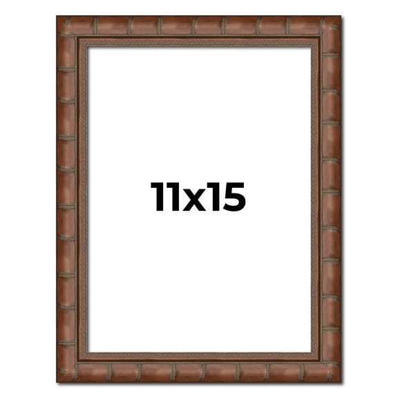 11x15 Dark Brown Bamboo Real Wood Picture Frame Width 1.5 inches | Interior Frame Depth 0.5 inches