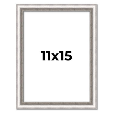 11x15 Frame Silver Real Wood Picture Frame Width 1.25 Inches | Interior Frame Depth 0.5 Inches |