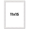 thumbnail image 1 of 11x15 Frame White Scuffed Rustic Solid Wood Picture Frame | 0.75 Inch Moulding Width| Includes UV, 1 of 8