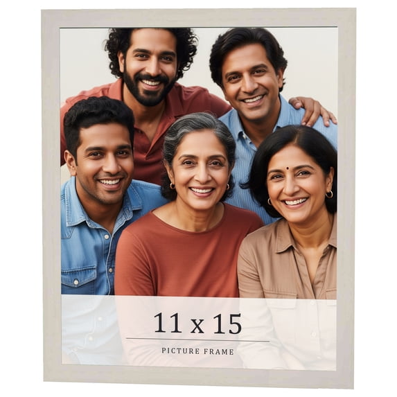 11x15 Frame White Wheat Solid Wood Picture Frame | Moulding Width 0.75 Inches | Interior Depth 0.5