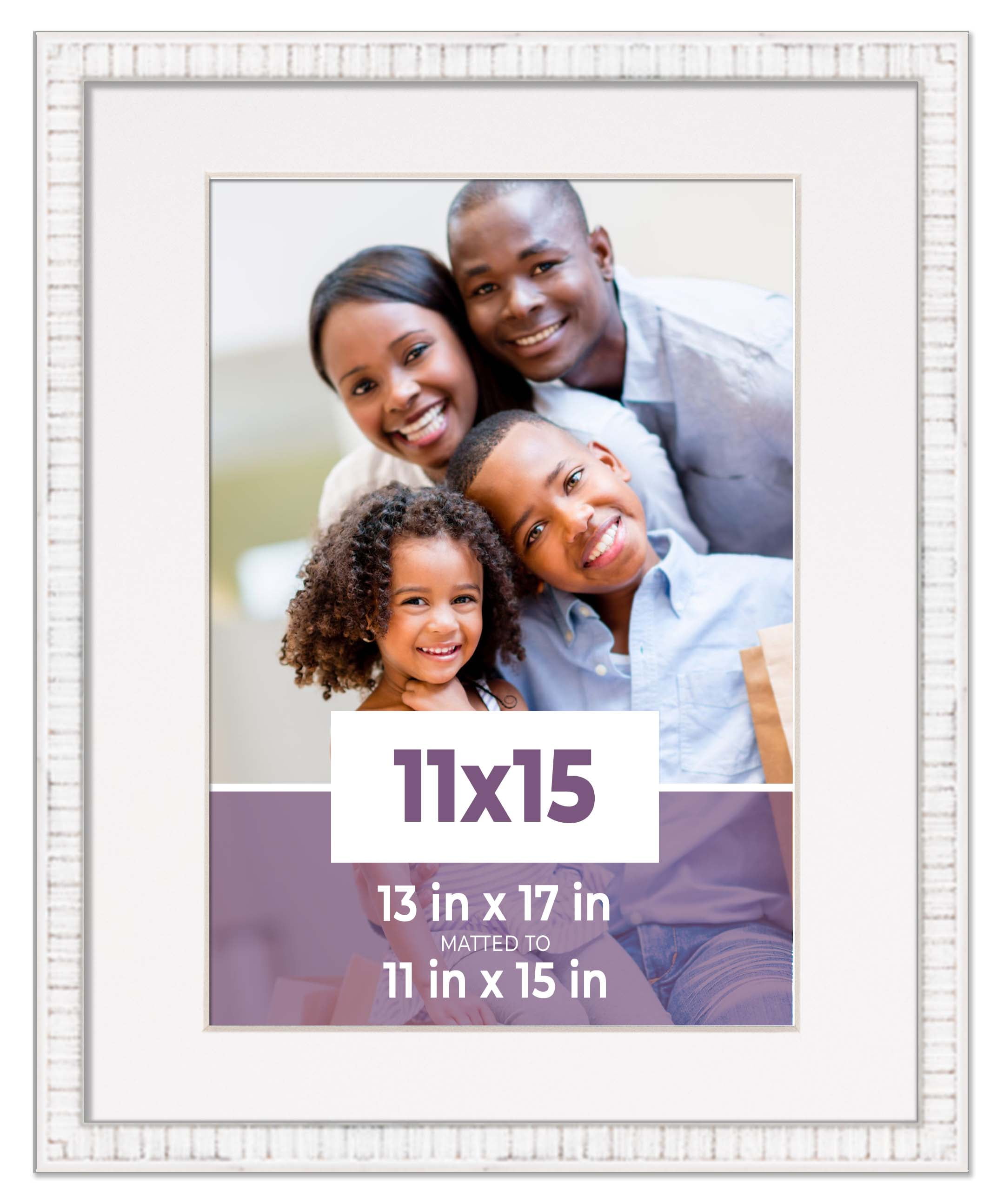 11x15 Frame White With White Picture Mat For 11x15 Photo - White