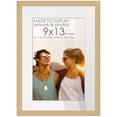 thumbnail image 1 of 11x15 Natural Picture Frame with 8.5x12.5 White Mat Opening for 9x13 Image, 0.75 Inch Border, UV, 1 of 8