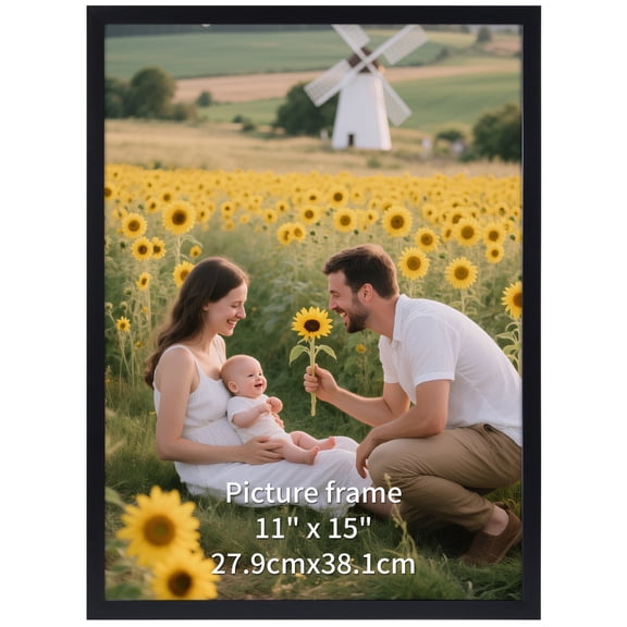 11x15 Picture Frame, Black 11 by 15 Photo Frame for Wall Gallery Display, Single