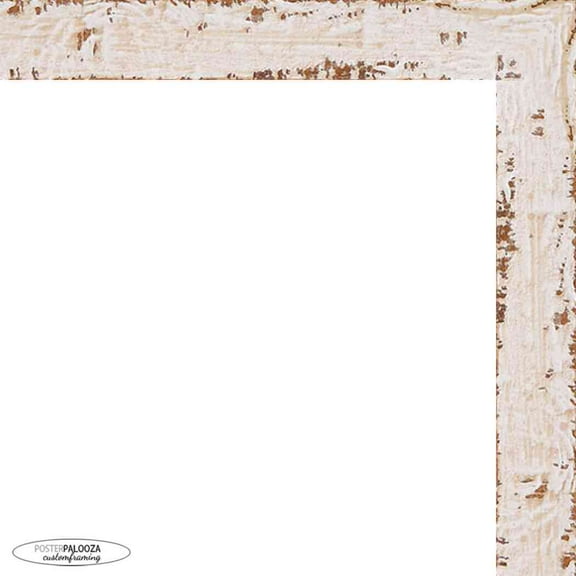 11x15 Shabby Chic White Picture Frame - UV Acrylic, Foam Board Backing, Hanging Hardware