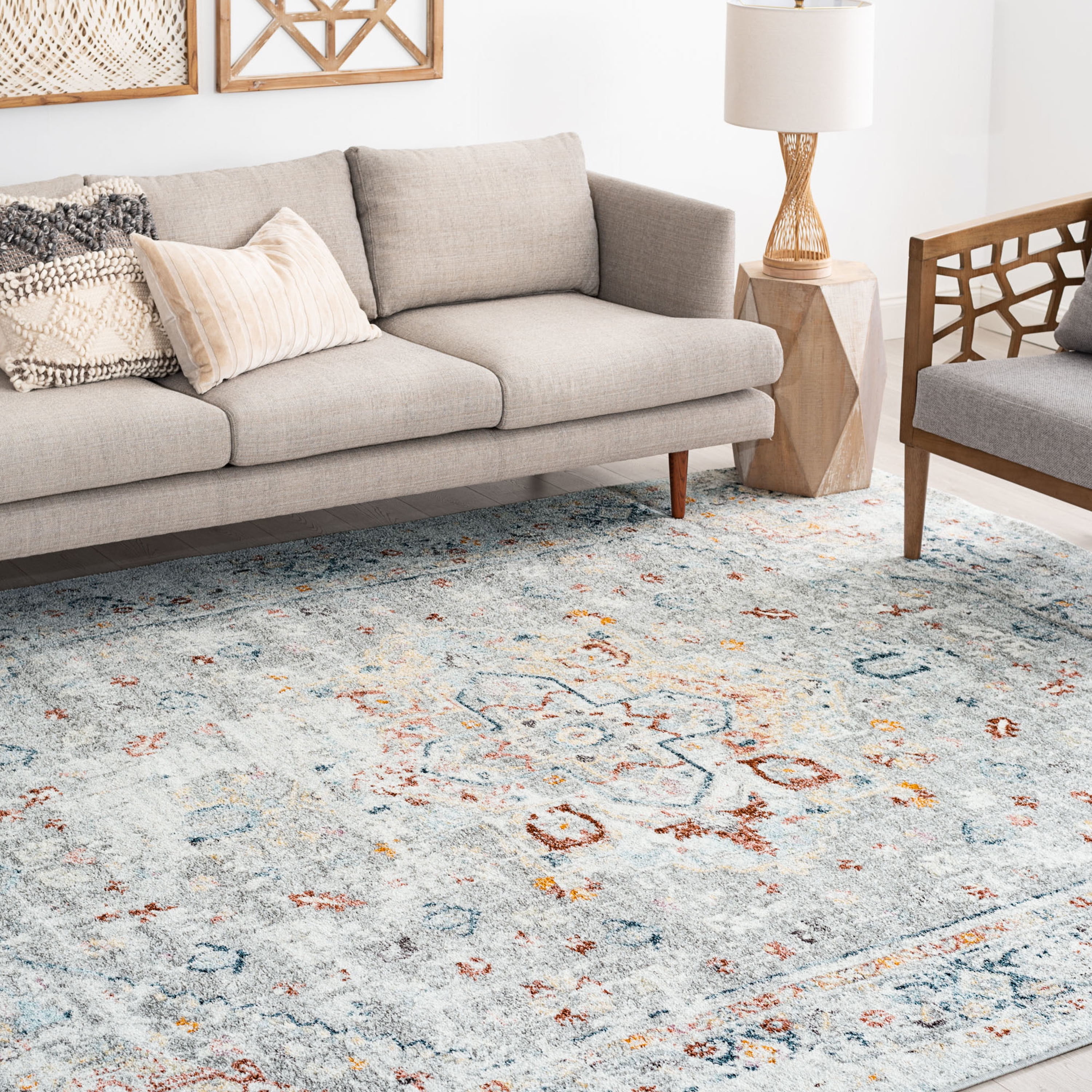 11x15 Traditional Silver Large Area Rugs for Living Room | Bedroom Rug | Dining Room Rug | Indoor Entry or Entryway Rug | Kitchen Rug | Alfombras para Salas 10'6'' x 14'6''