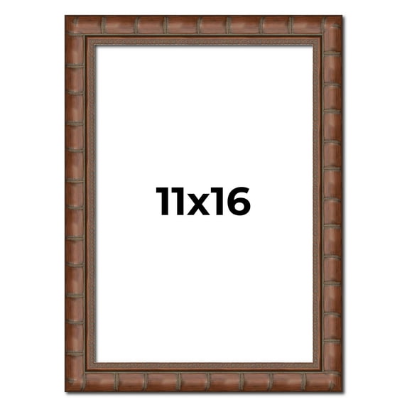 11x16 Dark Brown Bamboo Real Wood Picture Frame Width 1.5 inches | Interior Frame Depth 0.5 inches