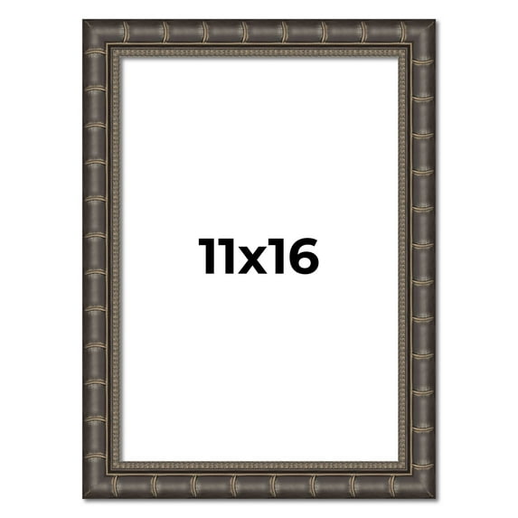11x16 Frame Black Bamboo Solid Wood Picture Frame Width 1.5 Inches | Interior Frame Depth 0.5