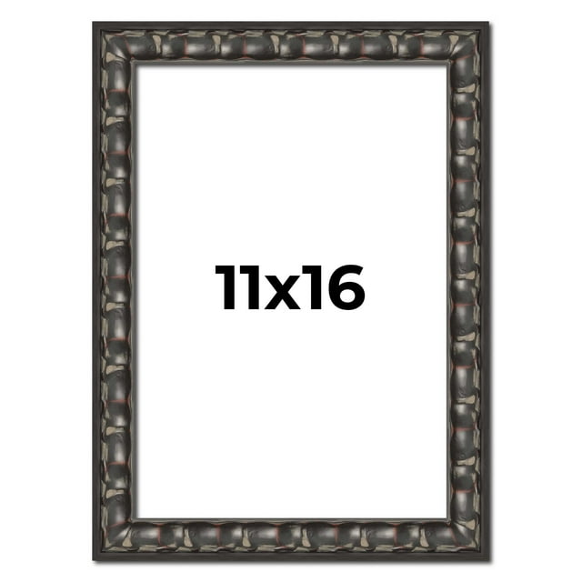 11x16 Frame Black-Brown Medieval Solid Wood Picture Frame | 1.5 Inch Moulding Width | Gotham