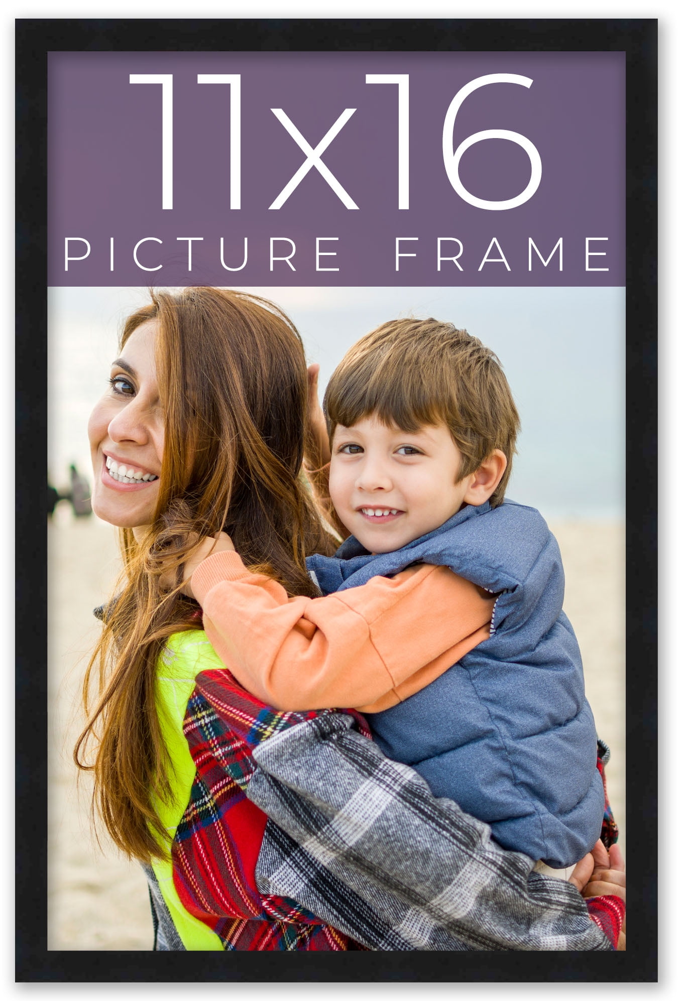 11x16 Frame Black Real Wood Picture Frame Width 0.75 Inches Interior