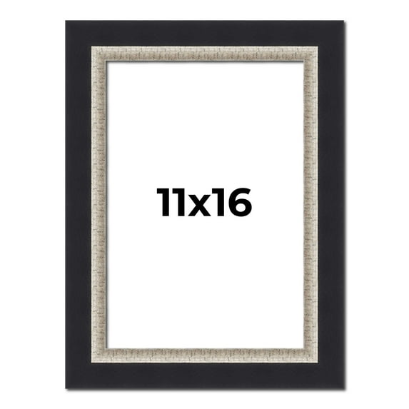 11x16 Frame Black Real Wood Picture Frame Width 2.25 Inches | Interior Frame Depth 0.5 Inches |