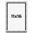 thumbnail image 1 of 11x16 Frame Brushed Silver Solid Wood Picture Frame | 0.75 Inch Moulding Width | Rabbet Depth 0.75, 1 of 5