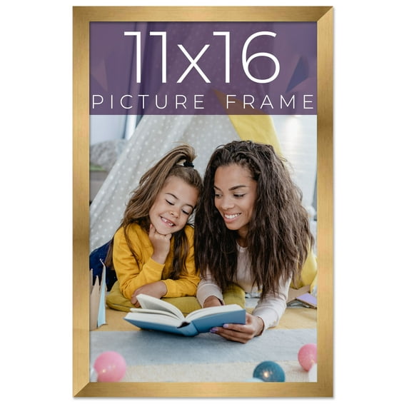11x16 Frame Gold Bronze Solid Wood Picture Frame Width 0.75 Inches | Interior Frame Depth 0.5