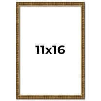 11x16 Frame Gold Kingsley Distressed Solid Wood Picture Frame Width 0.75 Inches | Interior Frame