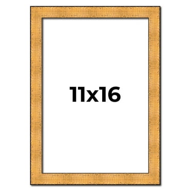 11x16 Frame Gold Rustic Solid Wood Picture Frame | 1.25 Inch Wide Moulding | Rustique Gold