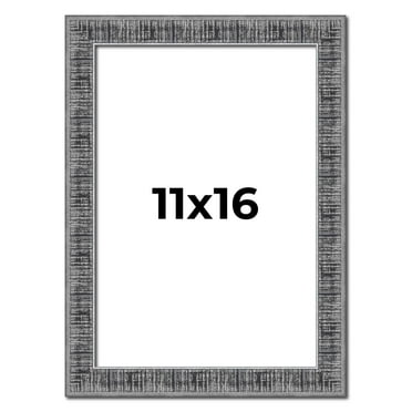 11x16 Frame Silver Black Rustic Sonoma Solid Wood Picture Frame | 1.5 Inch Moulding Width |