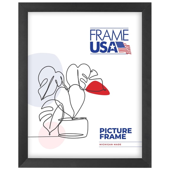 11x16 Picture Frame Black Glory Metal Style OE-40156, 0.625 Inch Metal Moulding, Includes Glass and Backing, Wall Display Frame for Art, Posters, or Photos Frame USA