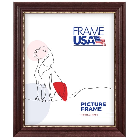 11x16 Picture Frame  Red Boardroom Certificate Style 77272-021, 1 Inch Wood Moulding, Includes Glass and Backing, Wall Display Frame for Art, Posters, or Photos  Frame USA