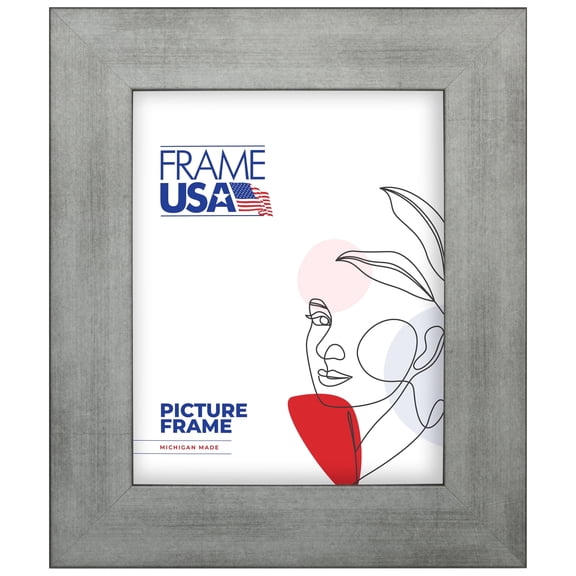 11x16 Picture Frame Silver Corporate Wide Style 74-1621, 2 Inch MDF Moulding, Includes Glass and Backing, Wall Display Frame for Art, Posters, or Photos Frame USA