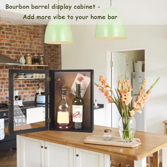 11x16 Red Wine Bottle Display Case Large Deep Shadow Box,for Showcase Photos,Keepsake, Champagne,Liquor,Whiskey Bottles