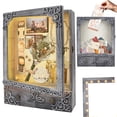 thumbnail image 1 of 11x16 Shadow Box Frame With Light  Memorial Display Case Shelves Drawer And Slot For Keepsakes Deep Pet Dog Flowers Grey, 1 of 6