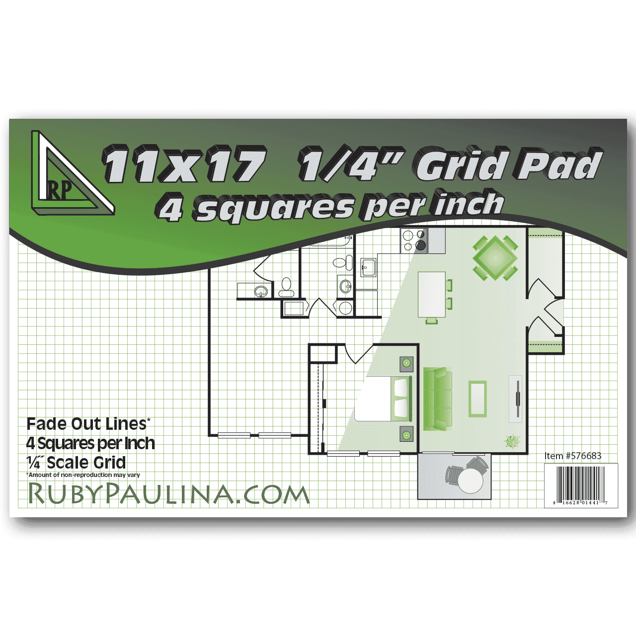 11x17 1/4 Grid Pads (50 pages per tablet; 4 squares per inch) - Walmart.com