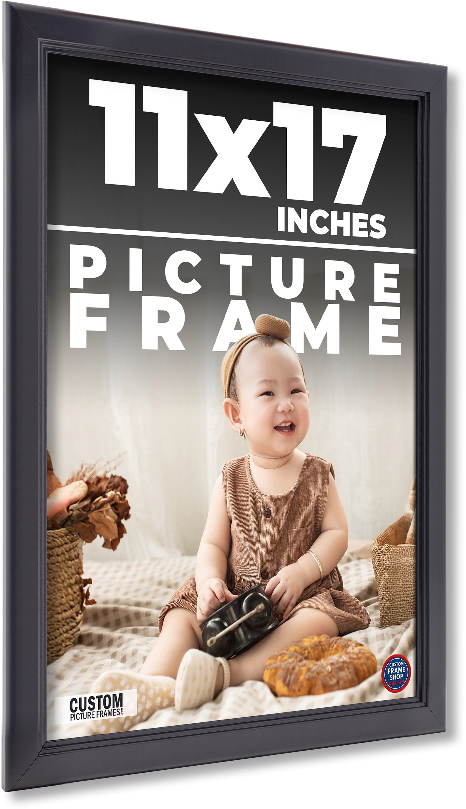 Window 11x17 11x17 - 11 x 17 Contemporary Black Solid Wood Frame with UV Framer's ...
