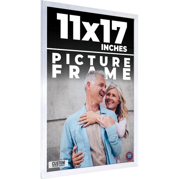 11x17 - 11 x 17 Stainless Steel Silver Solid Wood Frame with UV Framer's Acrylic & Foam Board