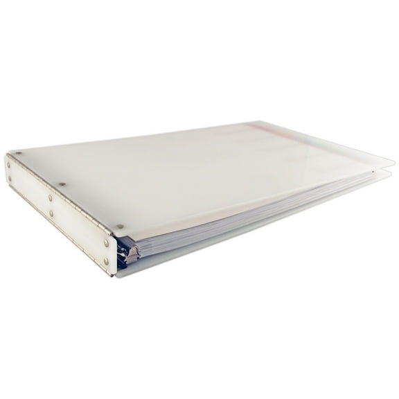 11x17 Binder Acrylic Panel Featuring a 1" Angle-D Ring White